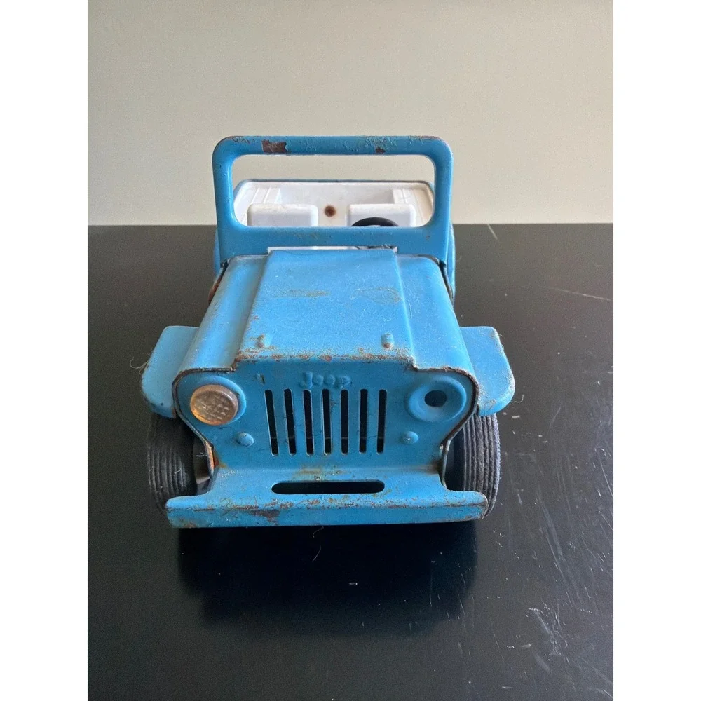 Tonka Jeep Pressed Steel Toy Truck Blue Vintage 1960s Patina